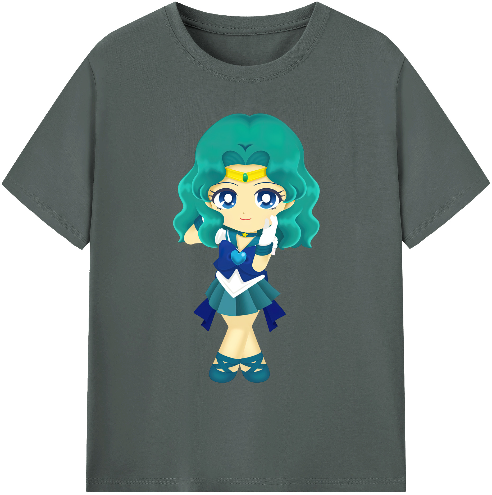 （画像用） 美少女戦士セーラームーン 海王 みちる（かいおう みちる） Sailor Moon Kaiou Michiru 綿100％ メンズ半袖Tシャツ｜肌触りやわらか＆通気性